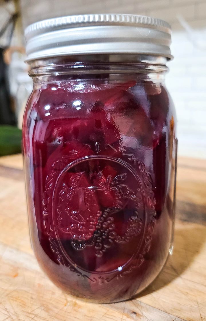 jar of pickled beets