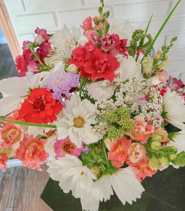 bouquet of pink and white flowers
