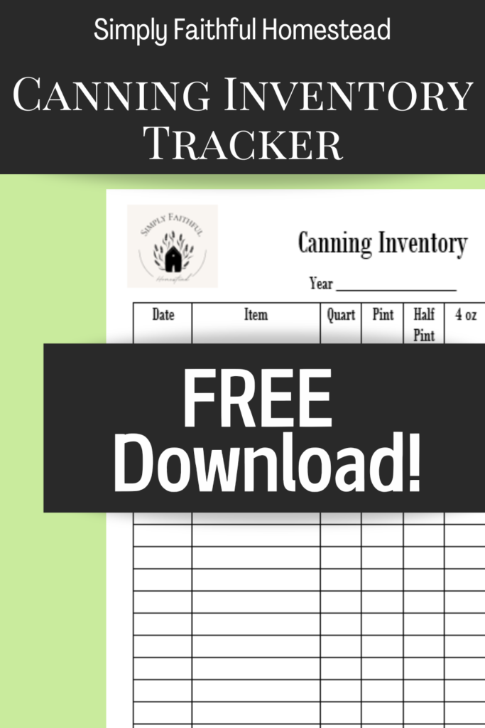 Free Canning Inventory Tracker Download